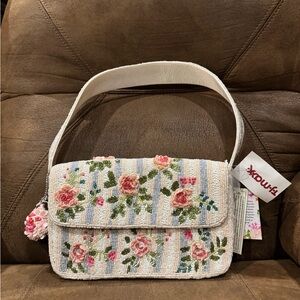 VIRAL TJ MAXX Floral Beaded Bag with Bag Charm
